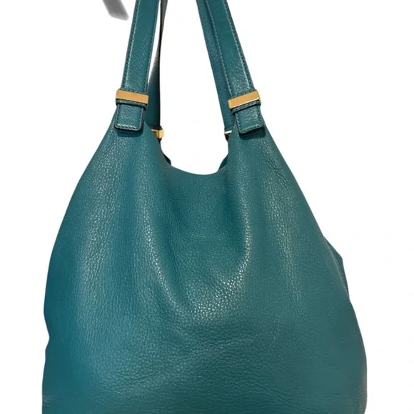 Michael Kors hobo perforated logo teal leather bag - Picture 3 of 8